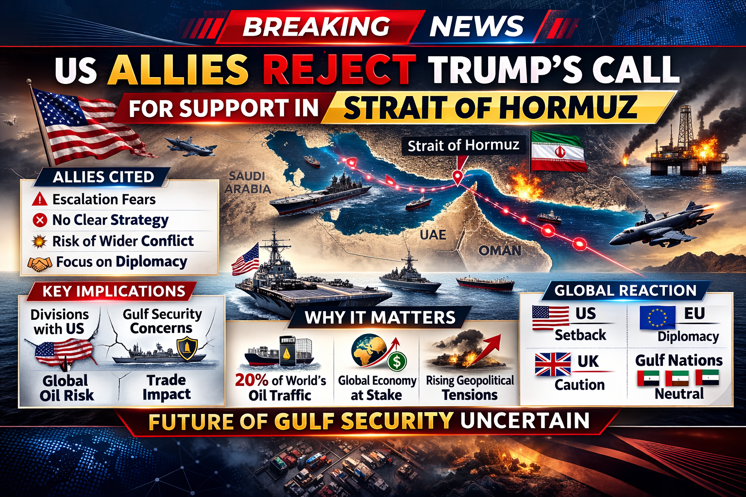 US allies reject Trump's call for help in Strait of Hormuz